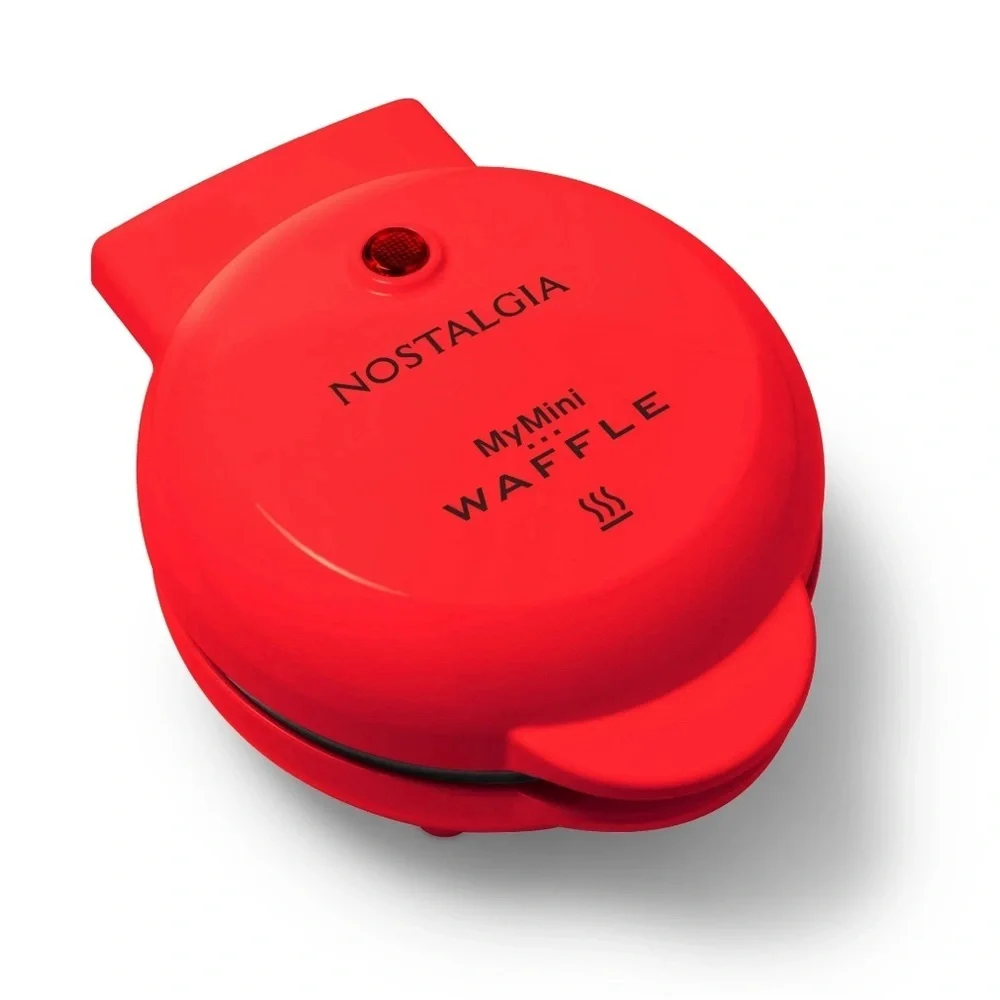 NEW NOSTALGIA MyMini Red Waffle Maker
